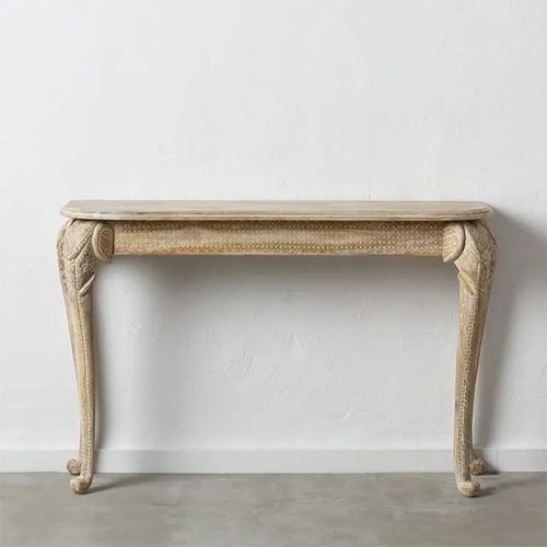 Consola vintage de madera natural
