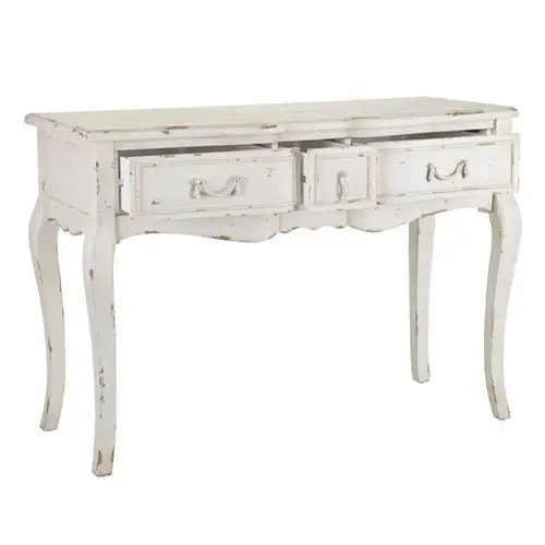 Consola vintage blanco rozado con dos cajones