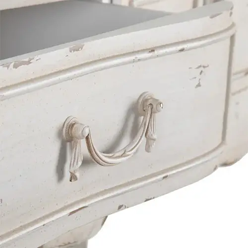 Consola vintage blanco rozado con dos cajones