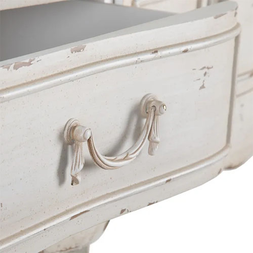 Consola vintage blanco rozado con dos cajones