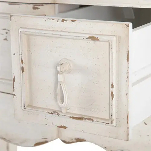 Consola vintage blanco rozado con dos cajones