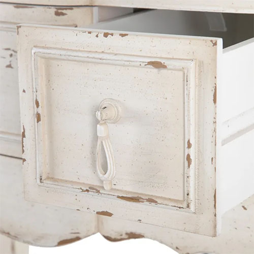Consola vintage blanco rozado con dos cajones