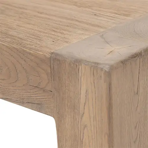 consola rectangular de madera natural de olmo