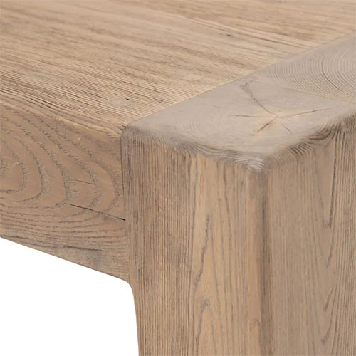 consola rectangular de madera natural de olmo
