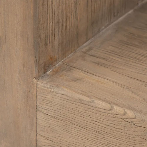 consola rectangular de madera natural de olmo