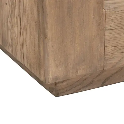 consola rectangular de madera natural de olmo