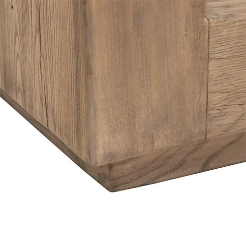 consola rectangular de madera natural de olmo