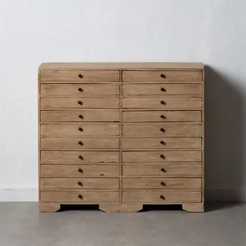 mueble de 20 cajones de madera natural