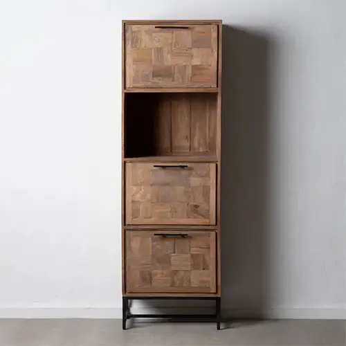 Mueble auxiliar de madera de mango natural