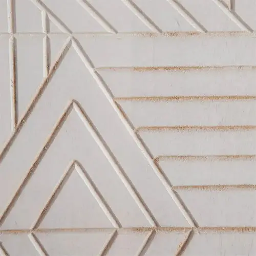 aparador madera blanca con estampado geometrico