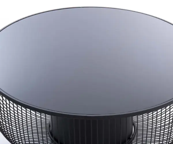 Mesa centro Silkeborg metal cristal negro