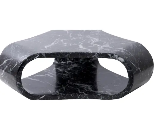 Mesa centro Karlskrona negro mármol artificial