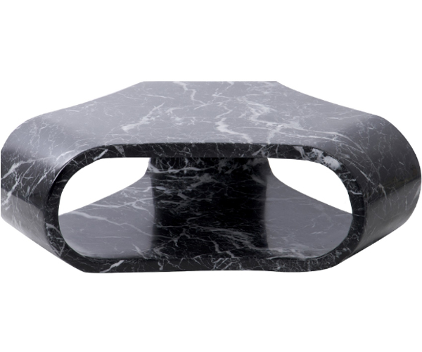 Mesa centro Karlskrona negro mármol artificial