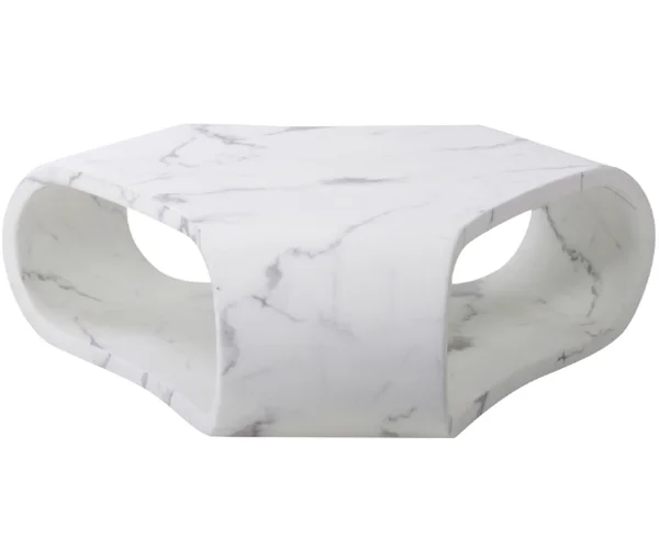 Mesa centro Karlskrona blanco mármol artificial