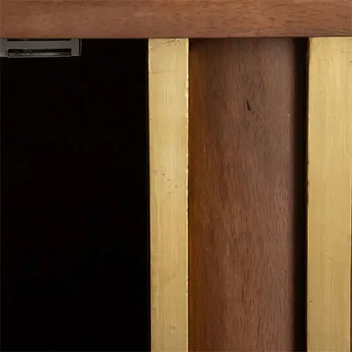 aparador de madera natural y dorado