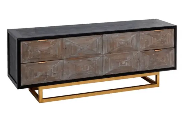 mueble tv vintage de madera de pino