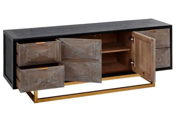 mueble tv vintage de madera de pino