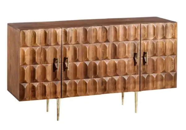 aparador vintage de madera y hierro