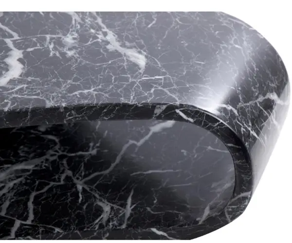 Mesa centro Karlskrona negro mármol artificial