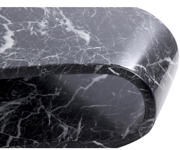 Mesa centro Karlskrona negro mármol artificial