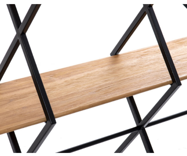 Estantería Nuk hierro y teka 150x35