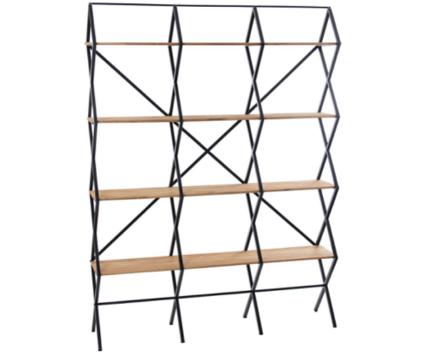 Estantería Nuk hierro y teka 150x35