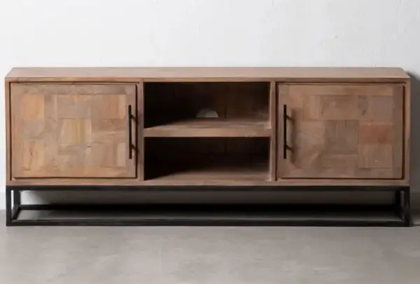 mueble TV de madera natural