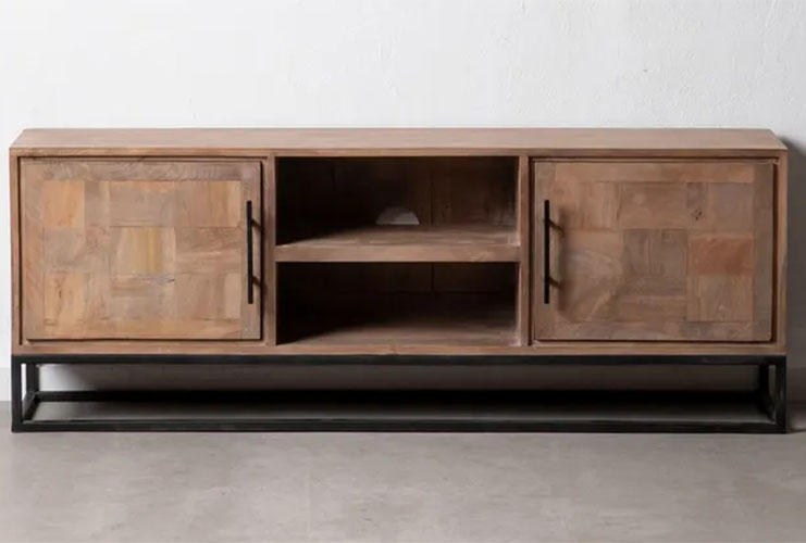 mueble TV de madera natural