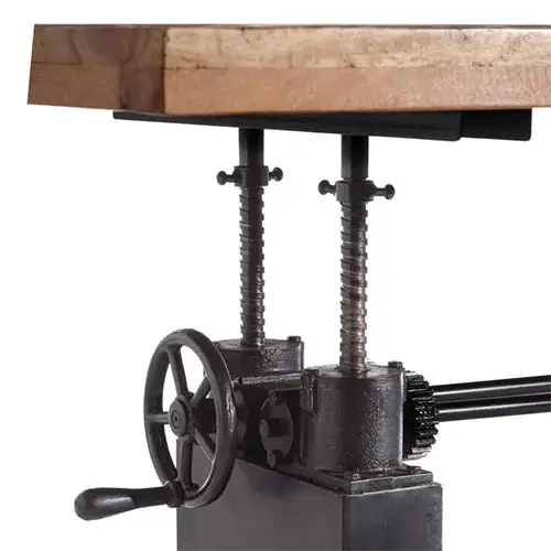 mesa comedor elevable de madera natural