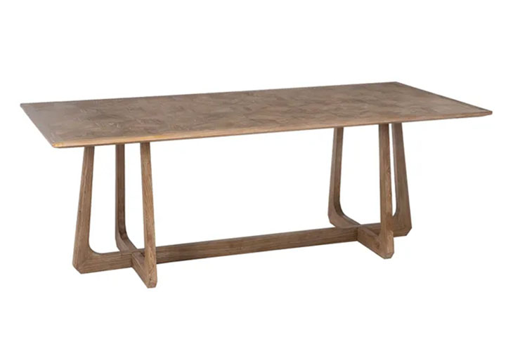 Mesa comedor de madera de olmo natural