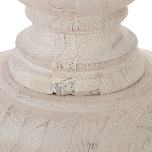 mesa comedor rendonda en blanco rozado