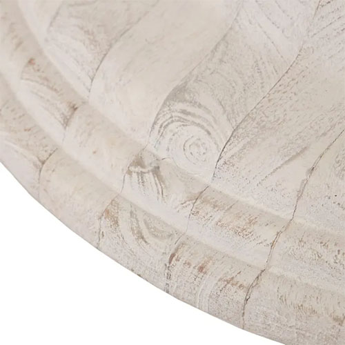 mesa comedor rendonda en blanco rozado