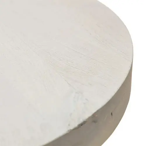 mesa comedor rendonda en blanco rozado