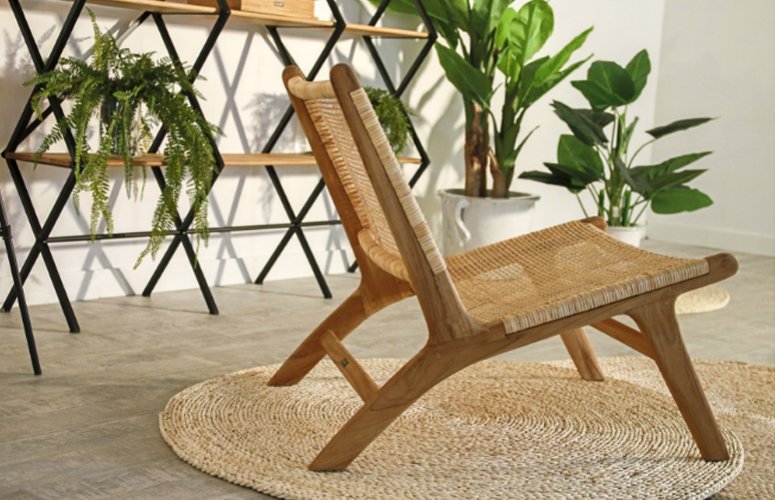 Silla Depok madera natural 78x64 cms