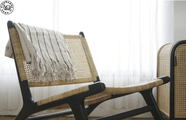 Silla Miri rattán teca negro