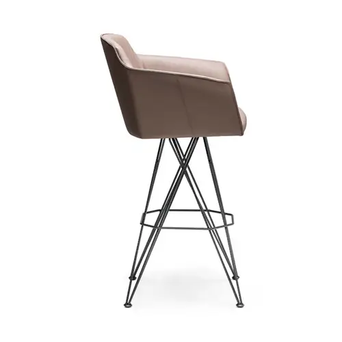 Taburete bar y cocina tapizado con brazos Flaminio