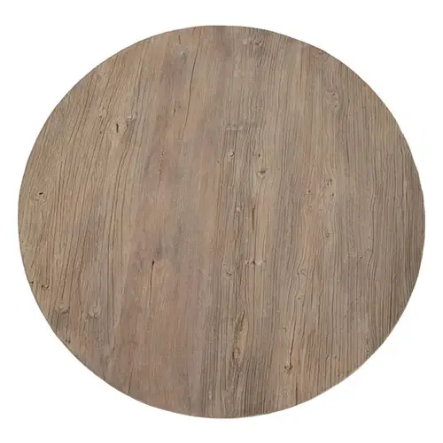 Mesa centro redonda de madera de olmo natural