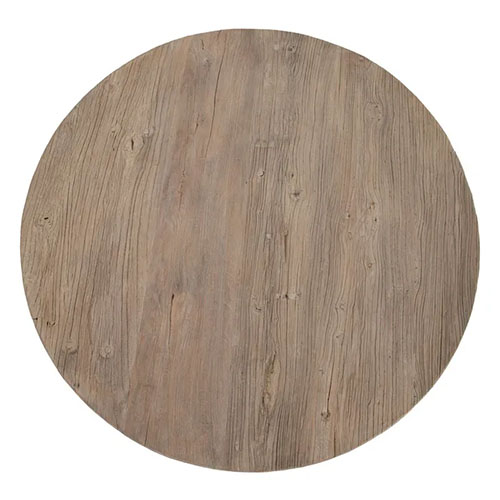Mesa centro redonda de madera de olmo natural