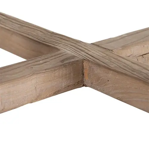 Mesa centro redonda de madera de olmo natural