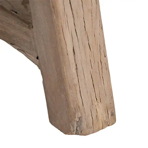 Mesa centro redonda de madera de olmo natural