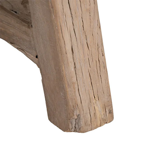 Mesa centro redonda de madera de olmo natural