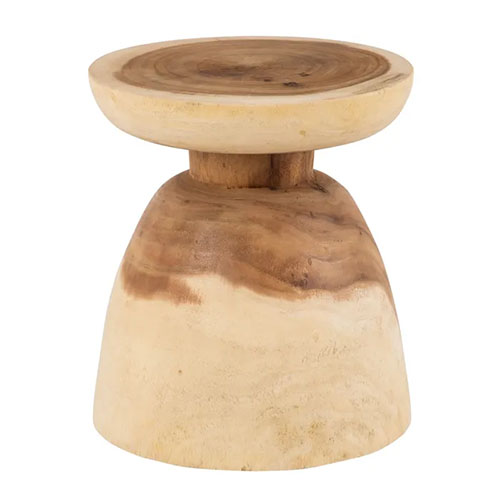Mesa auxiliar madera suar forma copa invertida