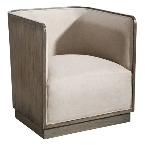 Sillón madera mindi natural y crema