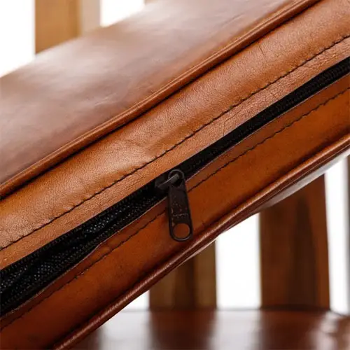 Sillón madera teka y piel