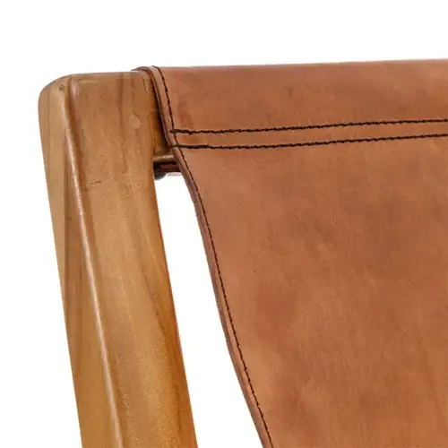Sillón madera teka y piel de vaca