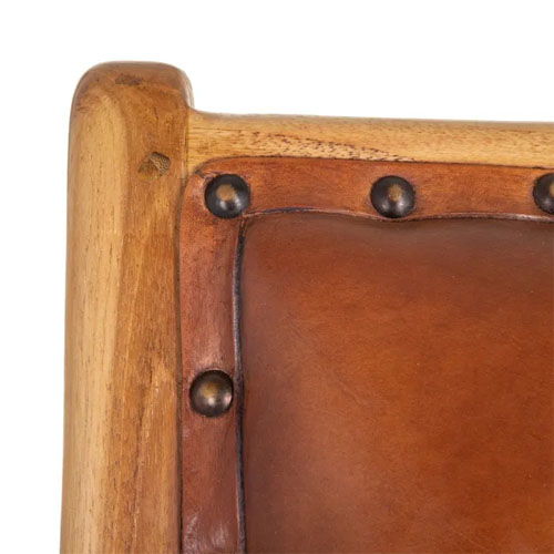 Sillón madera teka y piel de vaca