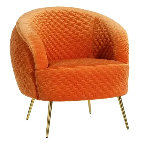 Sillón terciopelo naranja