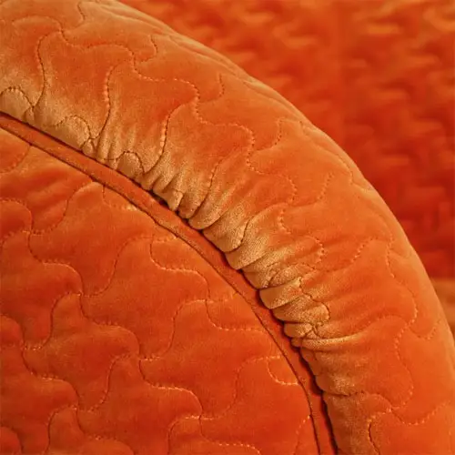 Sillón terciopelo naranja