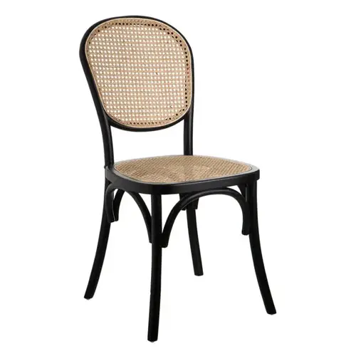 Silla madera de abedul negra