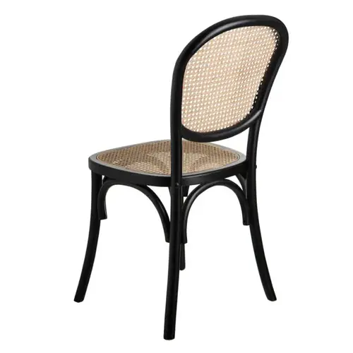 Silla madera de abedul negra